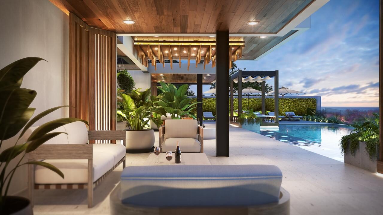 Outdoor cabana lounge